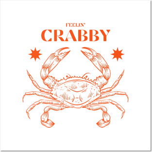 'Feelin' Crabby' Crab Pun Funny Design Posters and Art